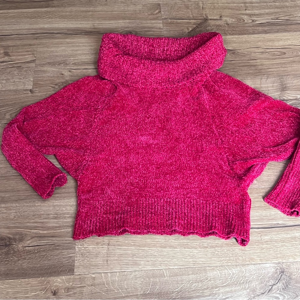 NWT White House Black Market Red Chenille Turtleneck Sweater Size XS Women